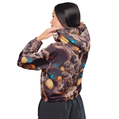 Women's Cropped Windbreaker - Nebula Siren