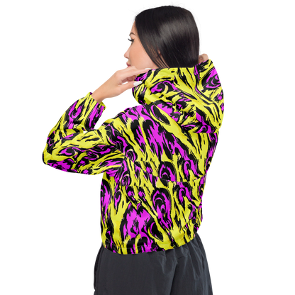 Women's Cropped Windbreaker - Neon Savanna