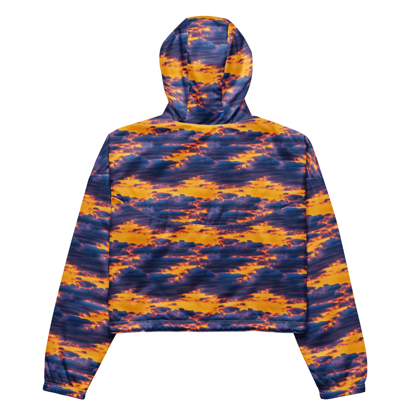 Women's Cropped Windbreaker - Aubergine Clouds