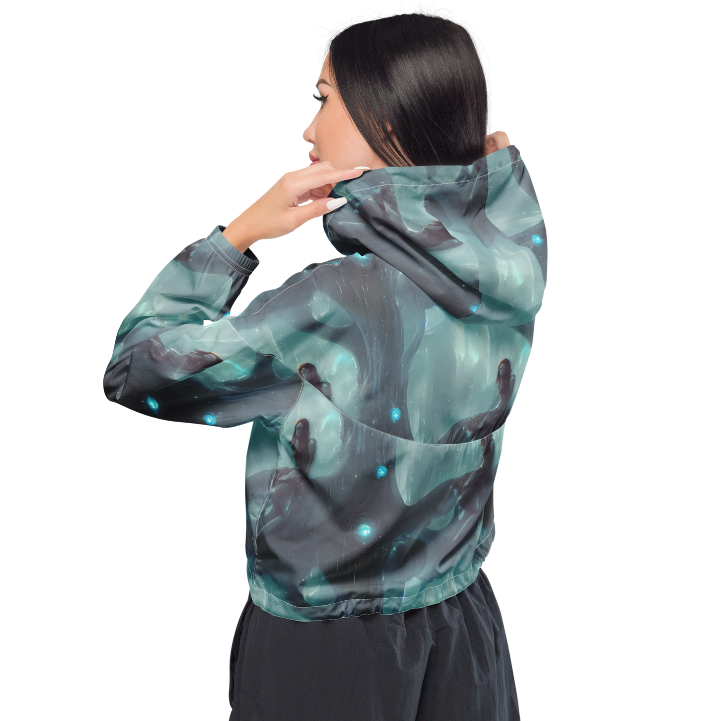 Women's Cropped Windbreaker - Liquid Serenity