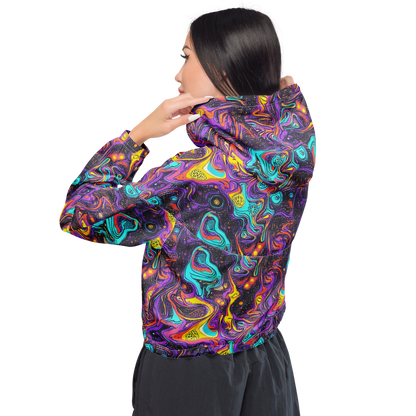 Women's Cropped Windbreaker - Hutty Nebula