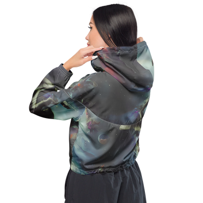 Women's Cropped Windbreaker - Cosmic Dancer