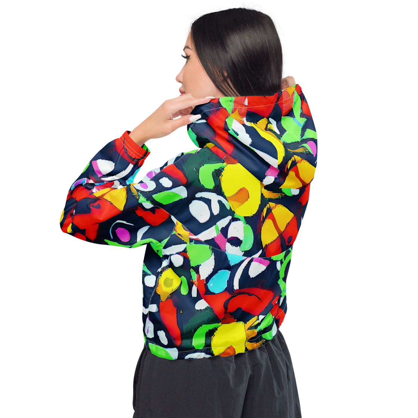 Women's Cropped Windbreaker - Chagall's Dream