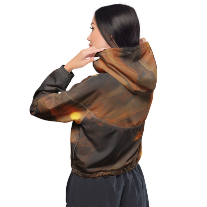 Women's Cropped Windbreaker - Sunset Shores