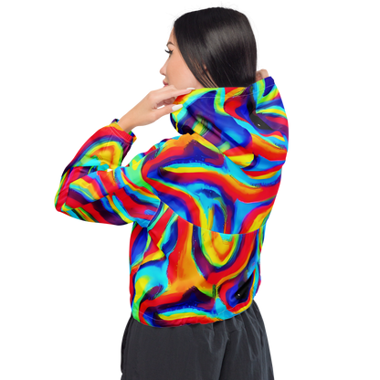 Women's Cropped Windbreaker - Stael Swirls