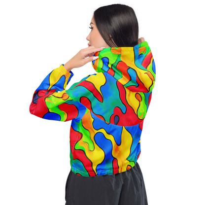 Women's Cropped Windbreaker - Splash of Joy