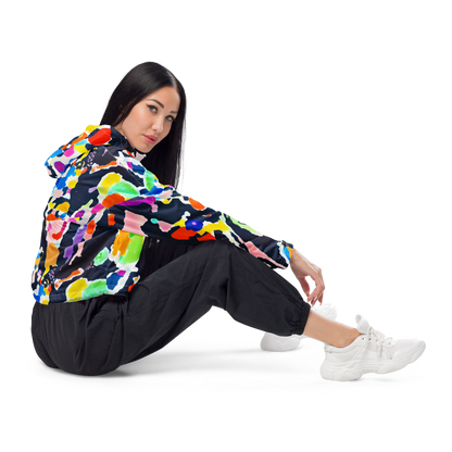 Women's Cropped Windbreaker - Kaleido Burst