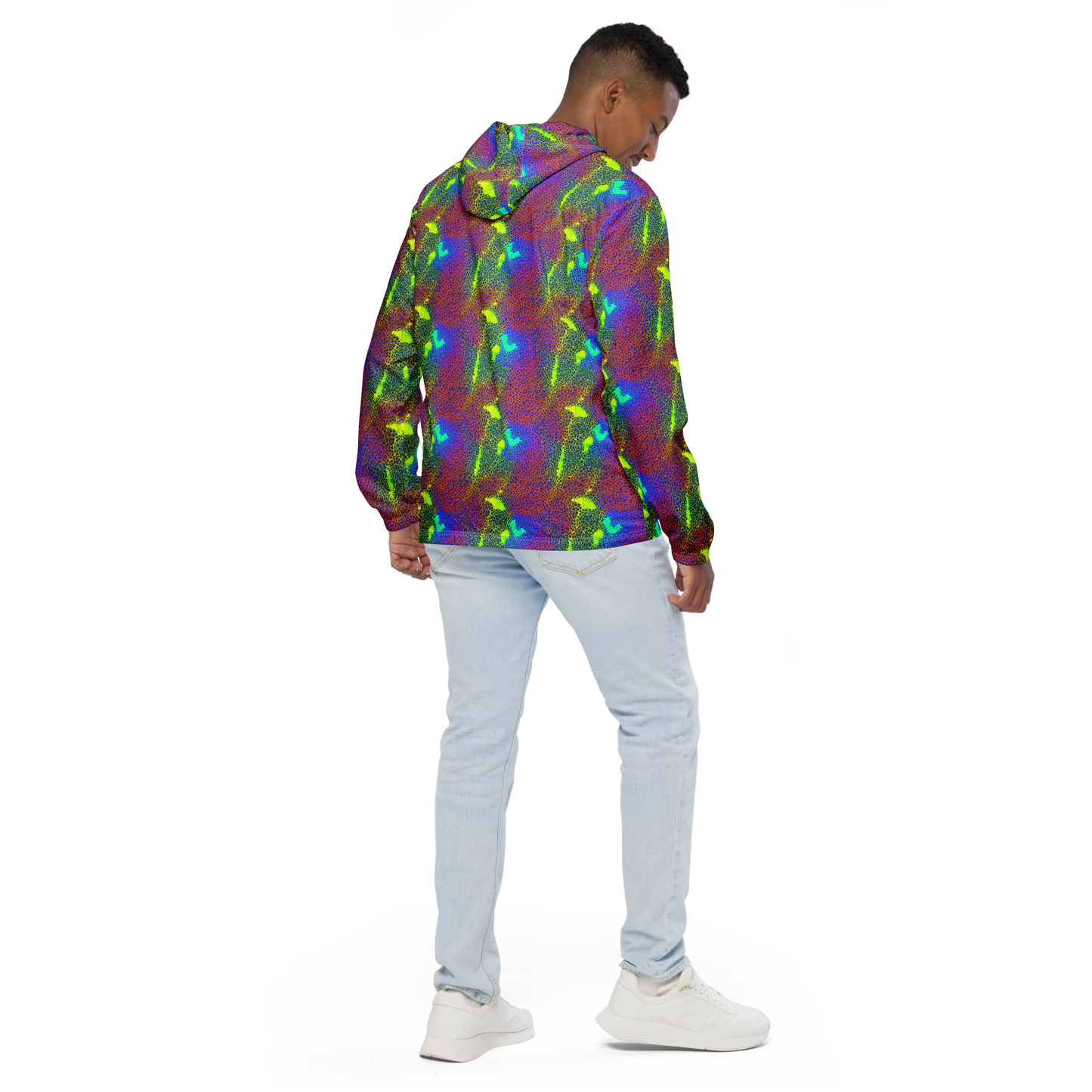 Men's Windbreaker - Prismatic Web