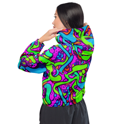 Women's Cropped Windbreaker - Funky Vortex