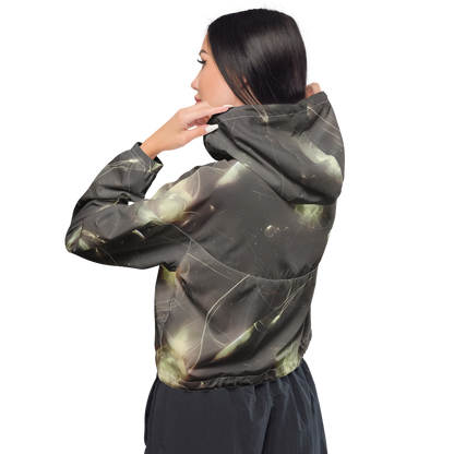 Women's Cropped Windbreaker - Nebula Veins