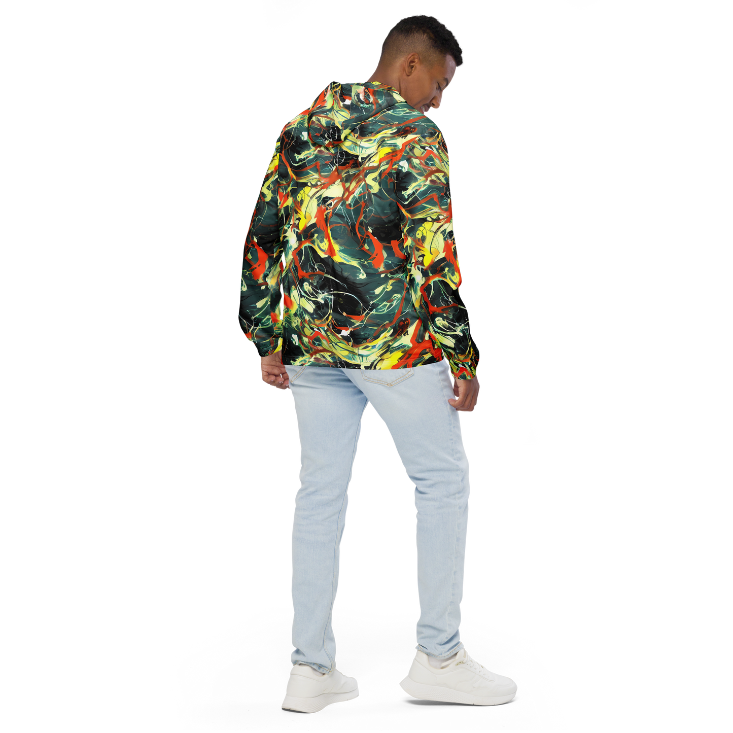 Men's Windbreaker - Fluid Firestorm