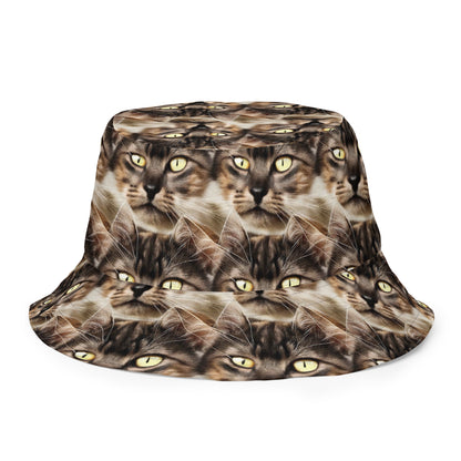 Reversible Bucket Hat - Feline Reverie