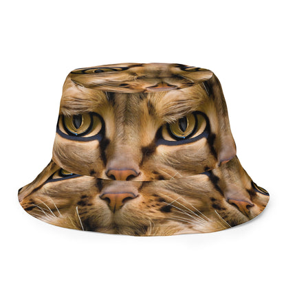 Reversible Bucket Hat - Feline Whisper