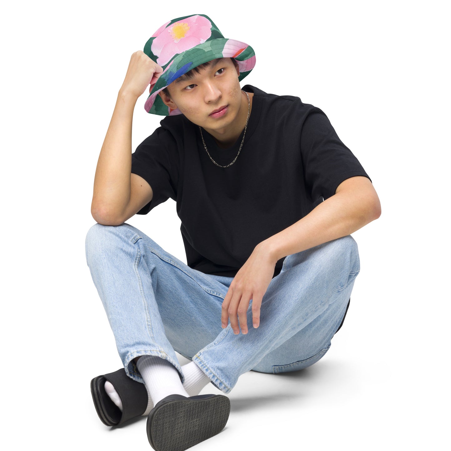 Reversible Bucket Hat - Pink Blossom Serenade