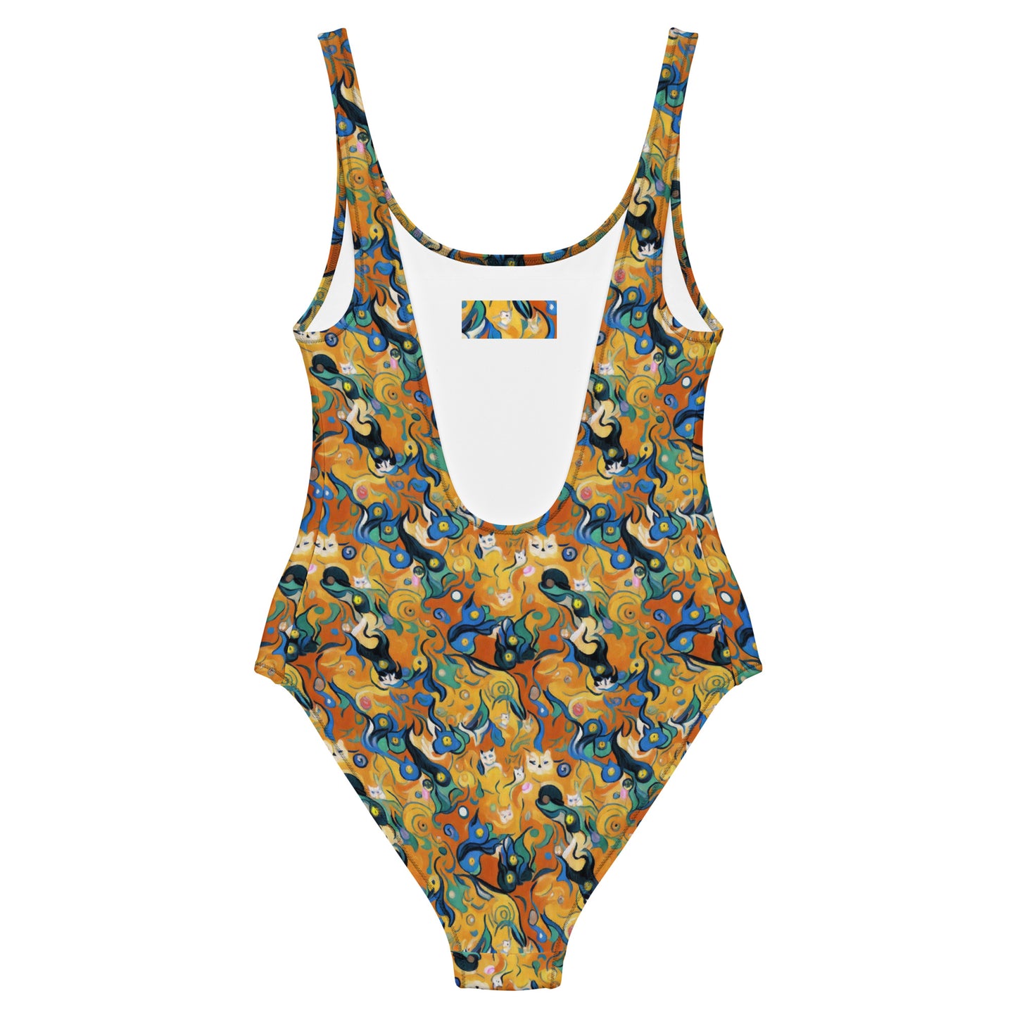 One-Piece Swimsuit - Whimsical Feline Dance