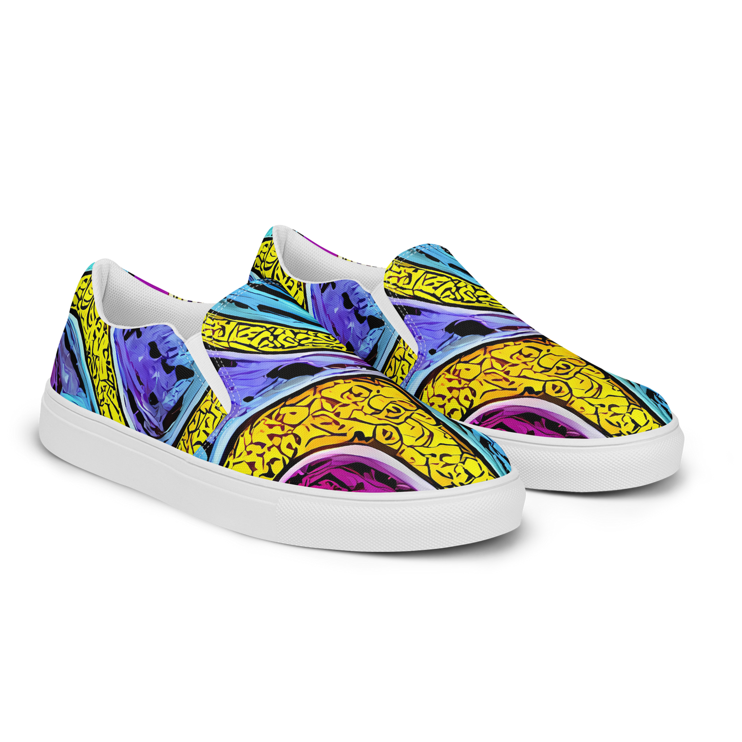 Women's Slip-On Canvas Shoes - Orbiting Orbs