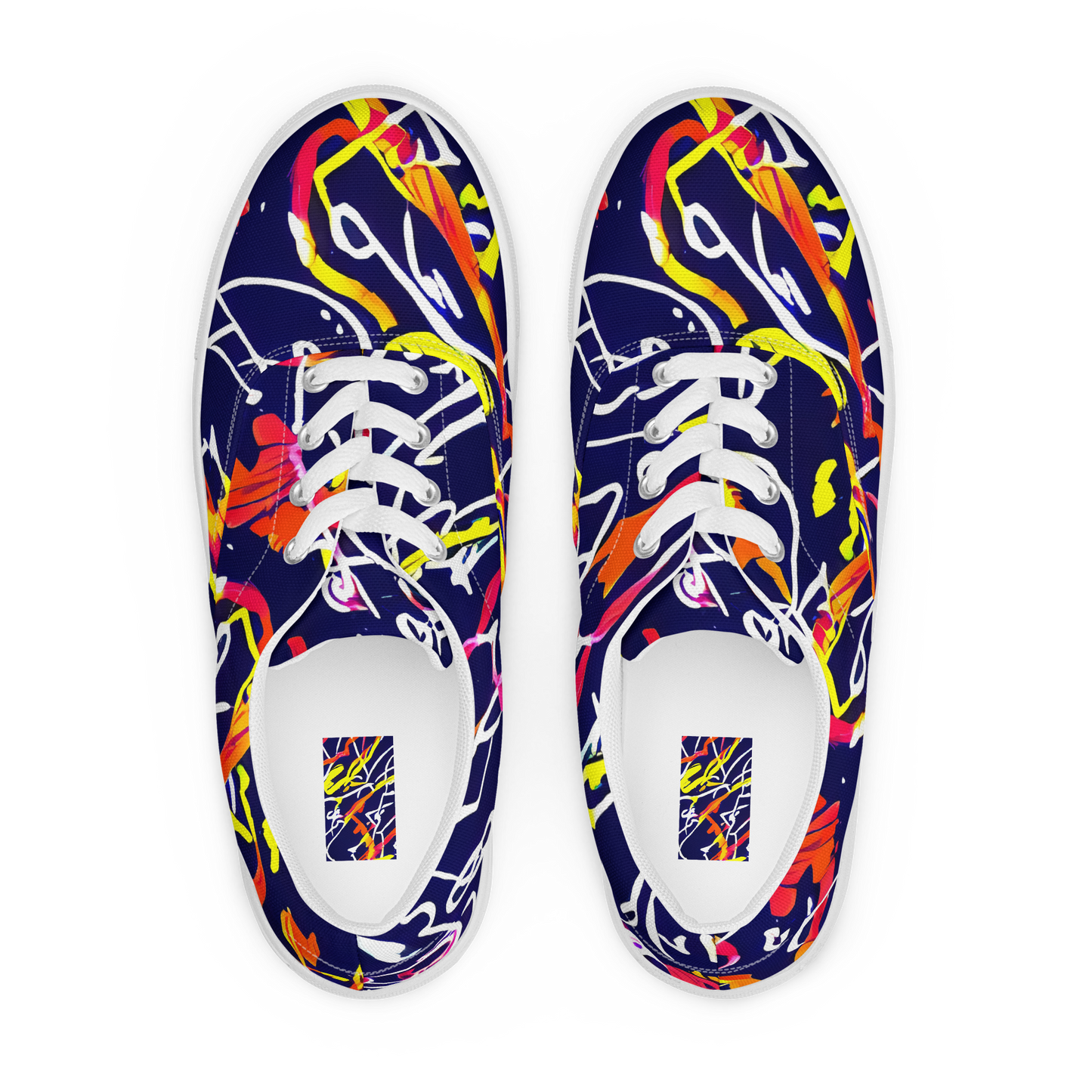 Women's Lace-Up Canvas Shoes - Neon Currents