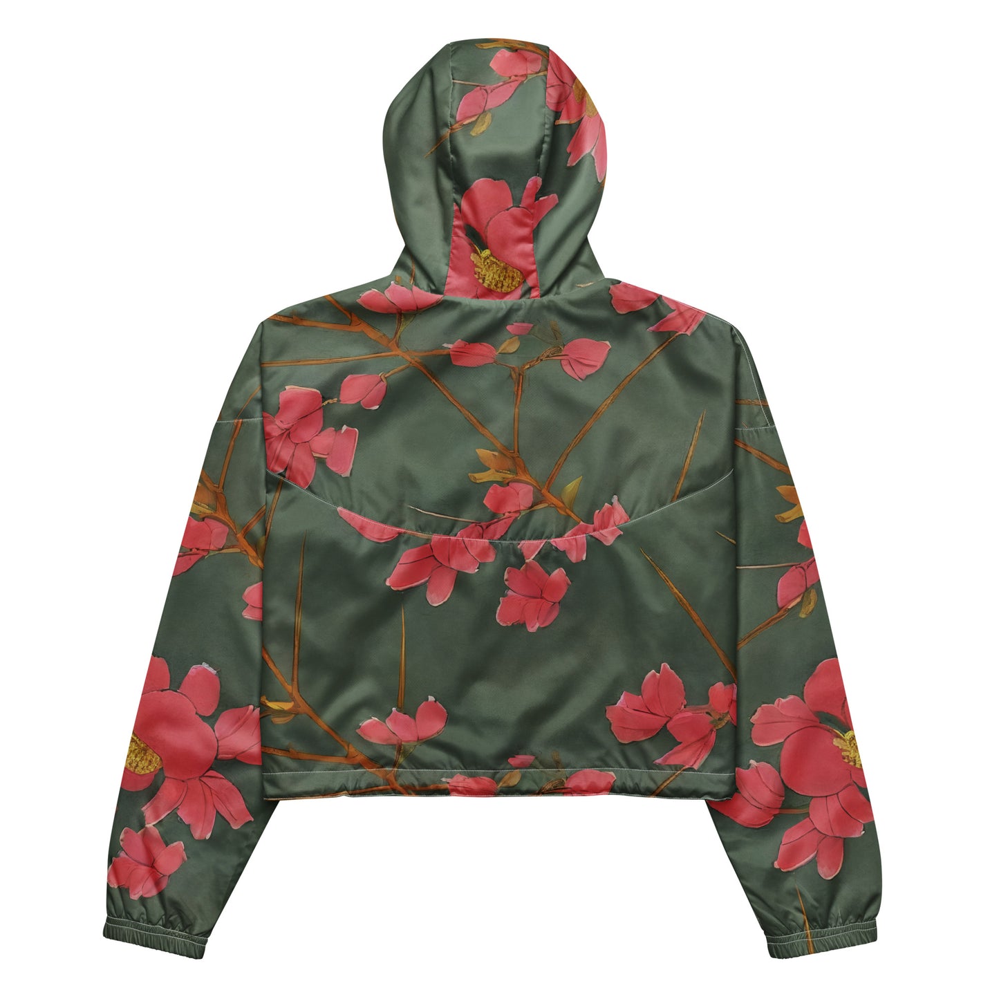 Women's Cropped Windbreaker - Petal Symphony