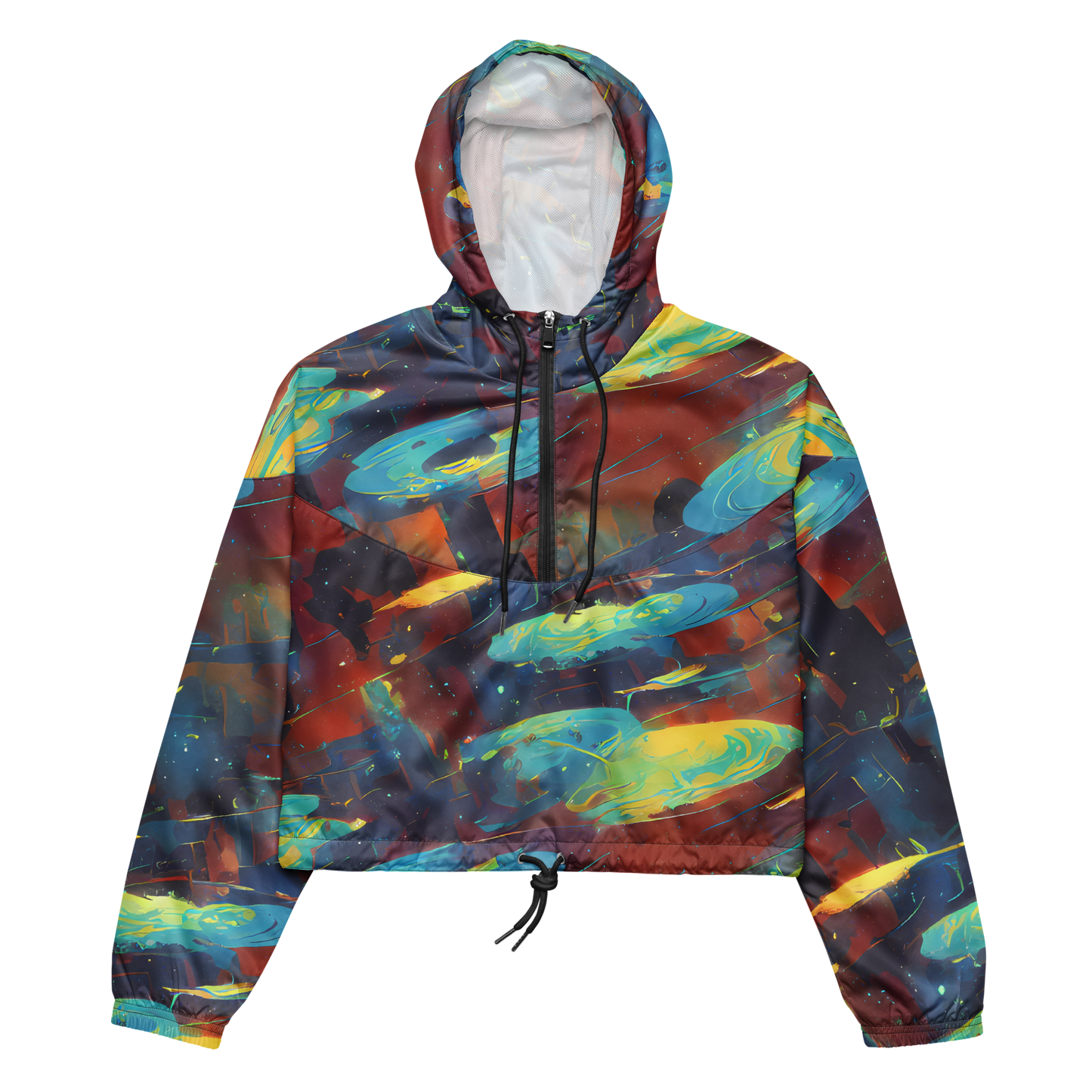 Women's Cropped Windbreaker - Journey Through Infinity