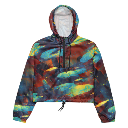 Women's Cropped Windbreaker - Journey Through Infinity