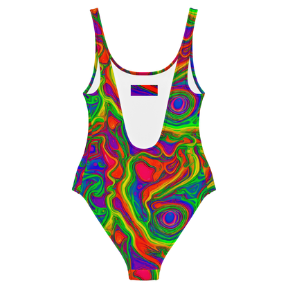 One-Piece Swimsuit - Psychedelic Waves