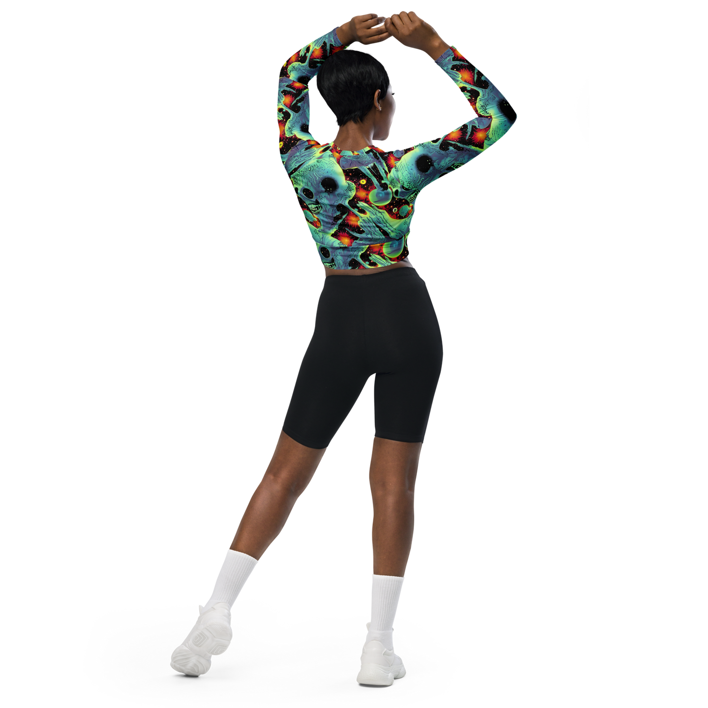 Long Sleeve Crop Top - Galactic Grotesque