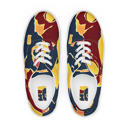 Women's Lace-Up Canvas Shoes - Sunset Silhouette
