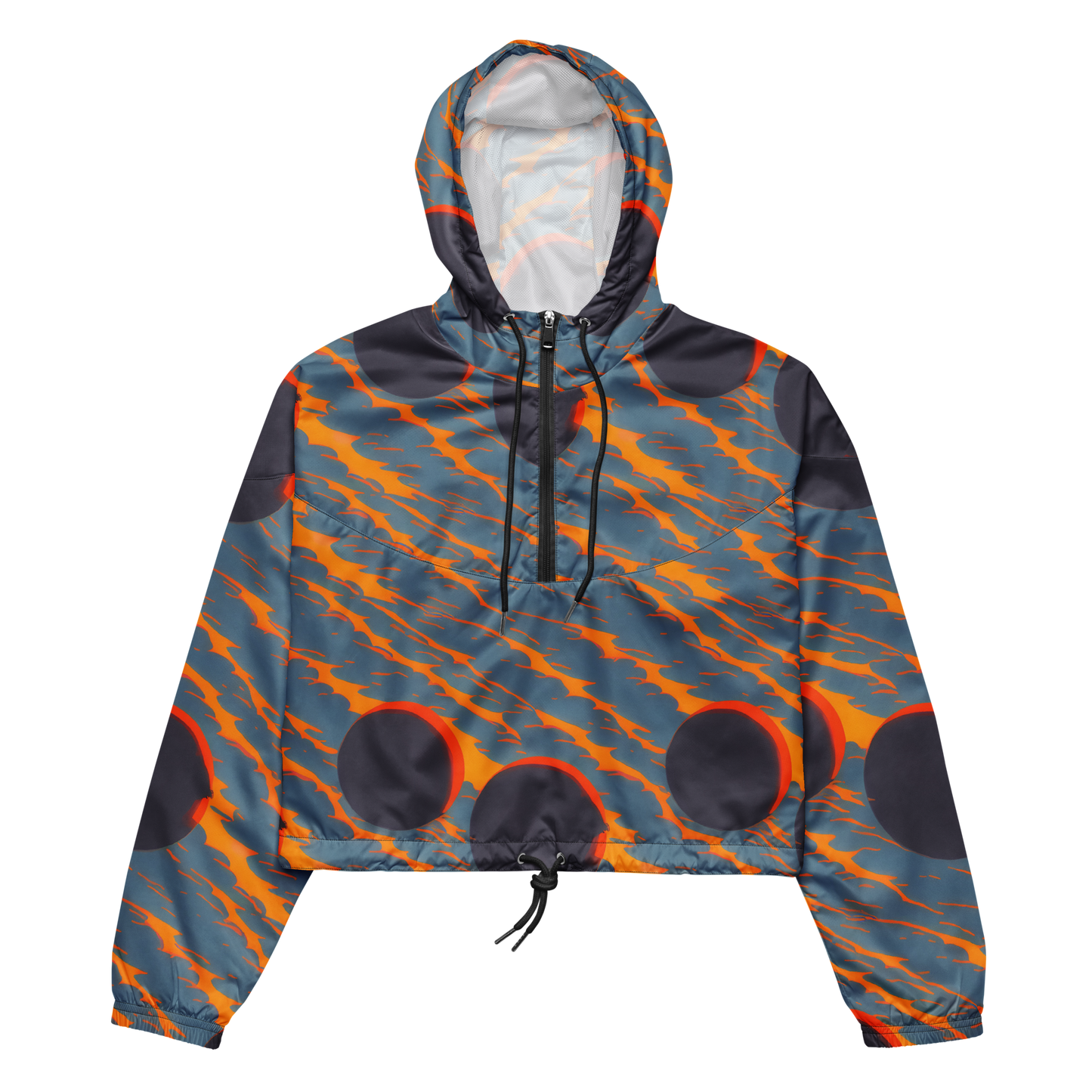 Women's Cropped Windbreaker - Flames of Gravity