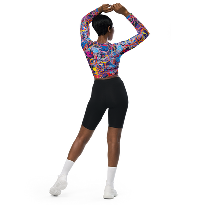 Long Sleeve Crop Top - Vibrant Fusion