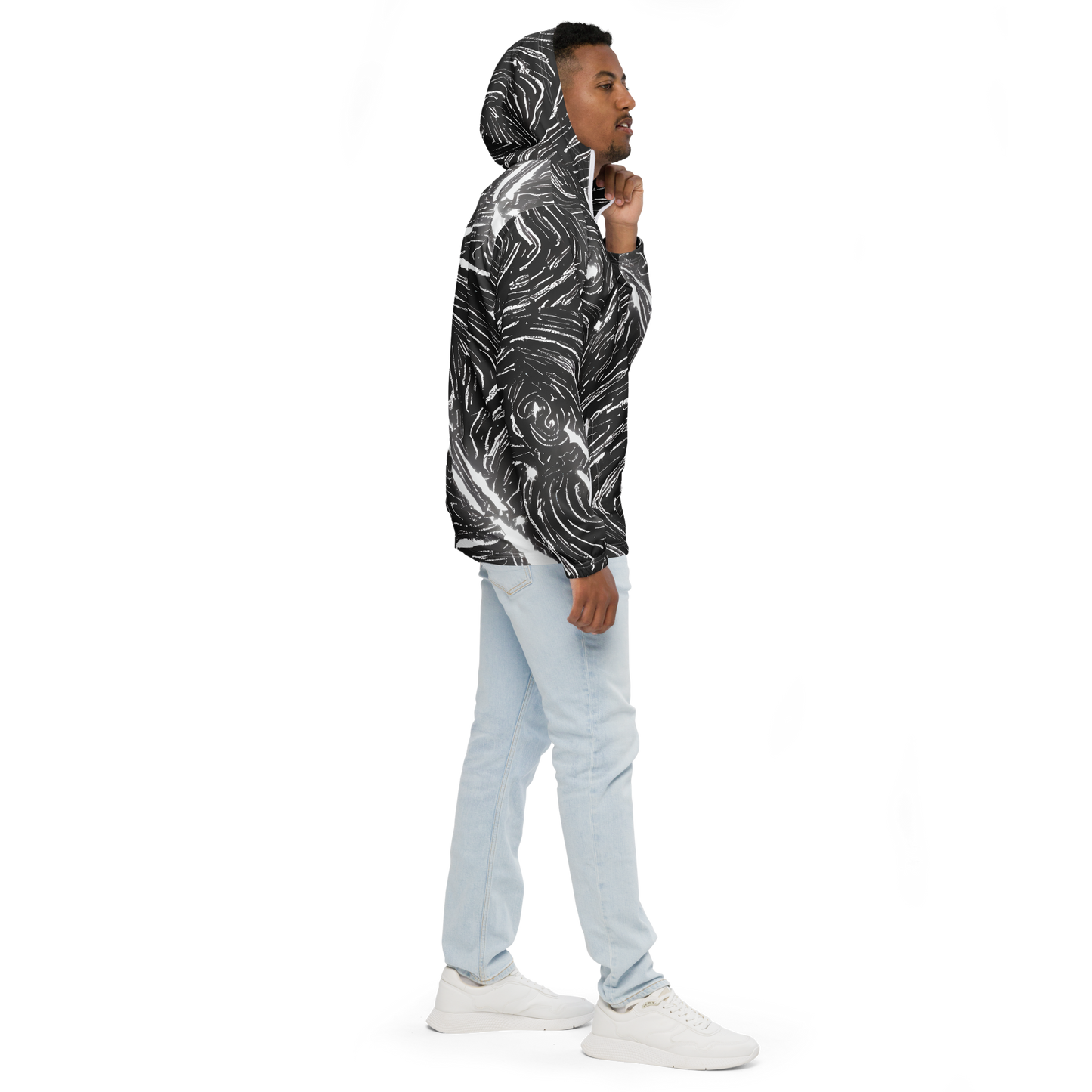 Men's Windbreaker - Silver Swirl