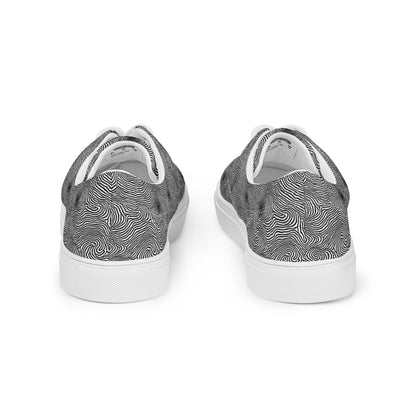 Men's Lace-Up Canvas Shoes - Black And White Rhapsody