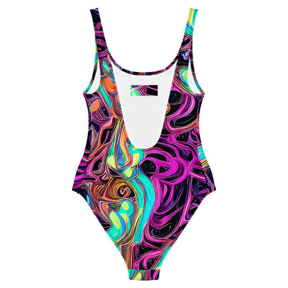 One-Piece Swimsuit - Neon Drizzle