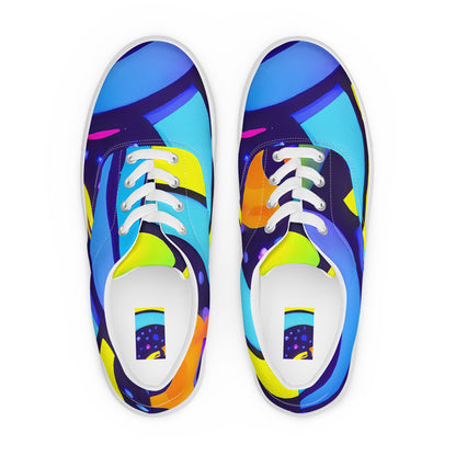 Women's Lace-Up Canvas Shoes - Neon Graffscape