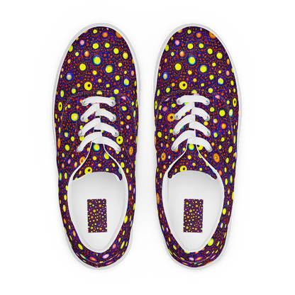 Women's Lace-Up Canvas Shoes - Cosmic Dotscape