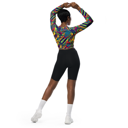 Long Sleeve Crop Top - Cosmic Inferno