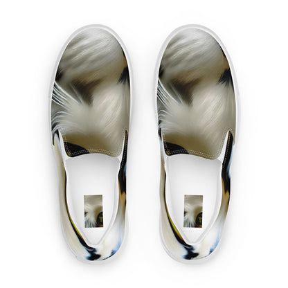 Men's Slip-On Canvas Shoes - Feline Fancy