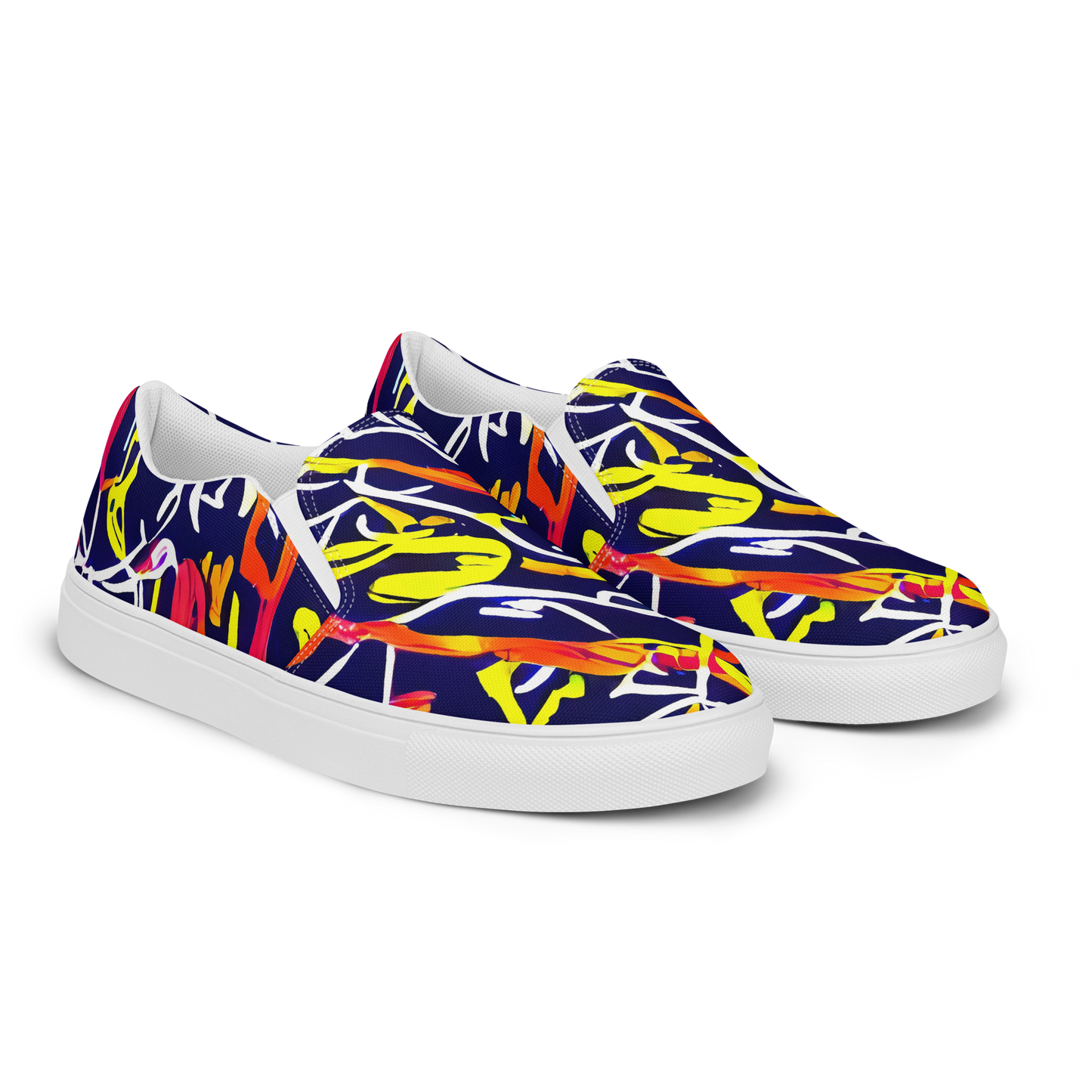 Men's Slip-On Canvas Shoes - Neon Currents