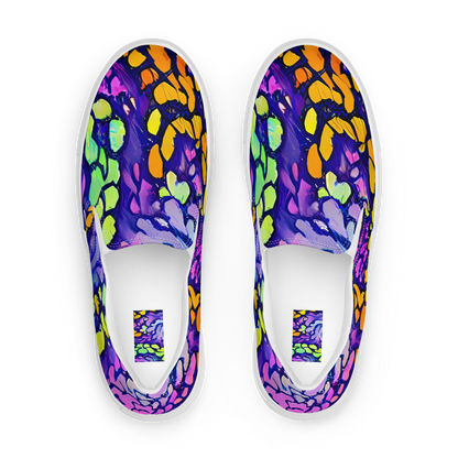 Men's Slip-On Canvas Shoes - Surreal Waveforms