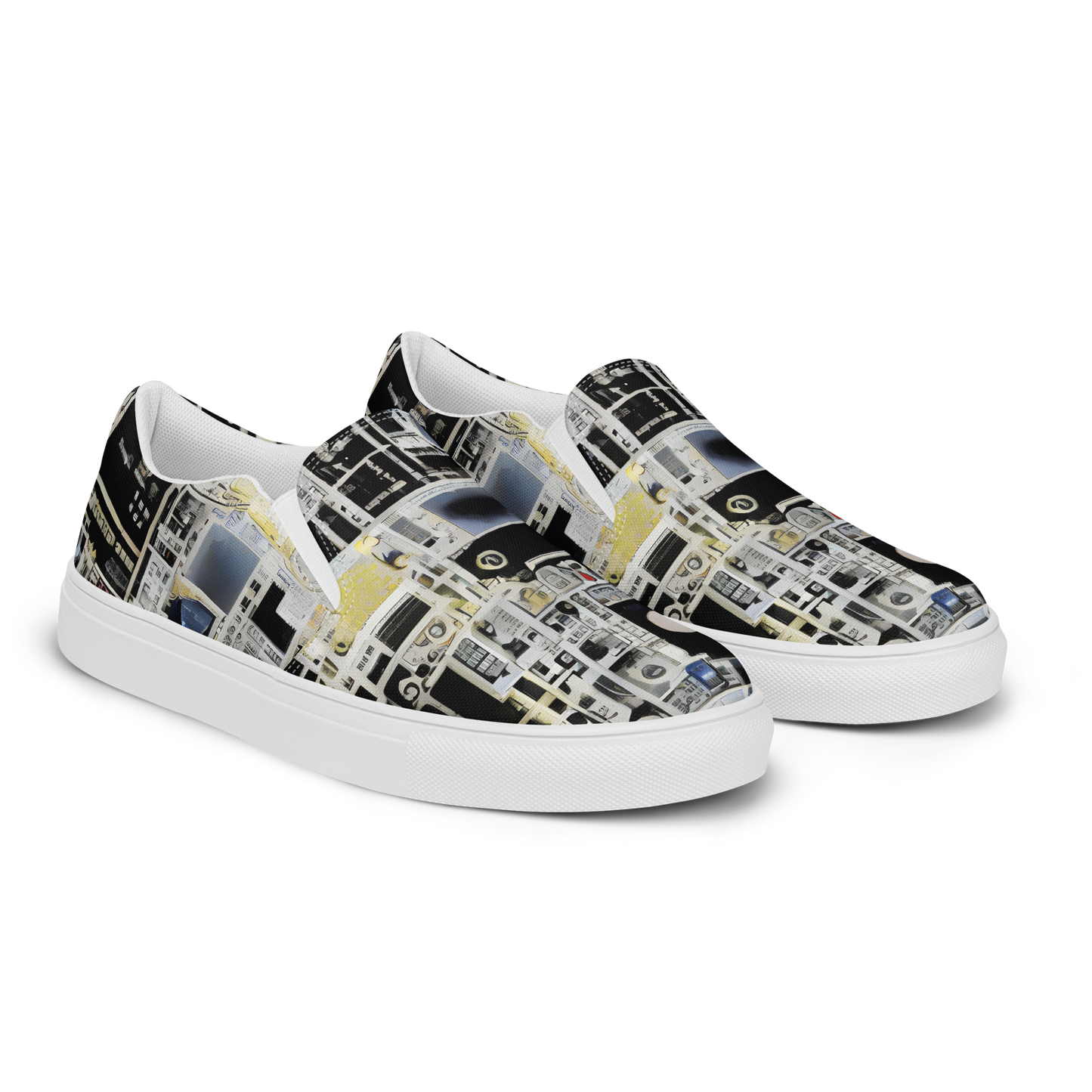 Women's Slip-On Canvas Shoes - High Contrast, As A Texture, David Eugene Henry, Grace English