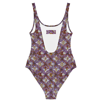 One-Piece Swimsuit - Stained Glass Whirl