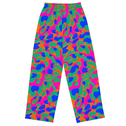 Wide-Leg Pants - Fluorescent Camouflage