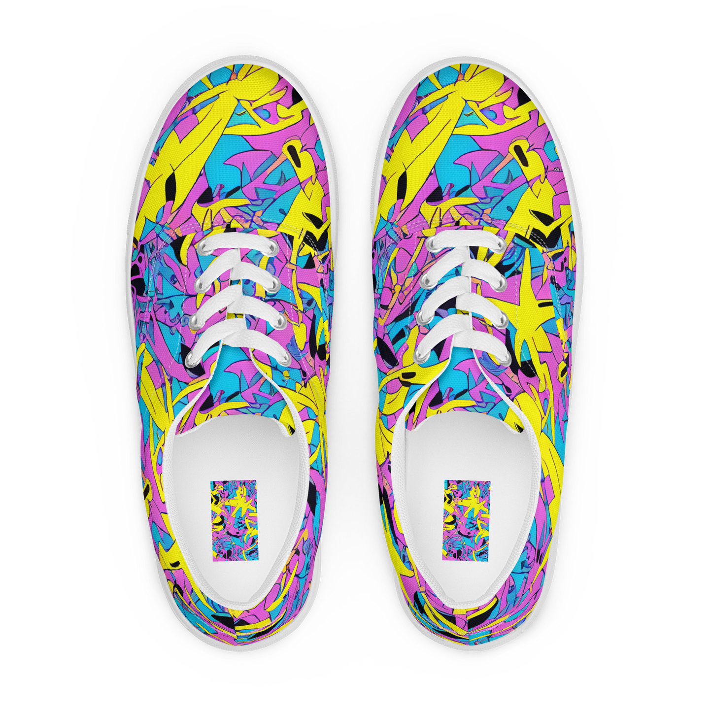 Women's Lace-Up Canvas Shoes - Neon Jive