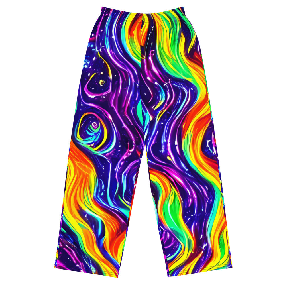 Wide-Leg Pants - Galactic Flames