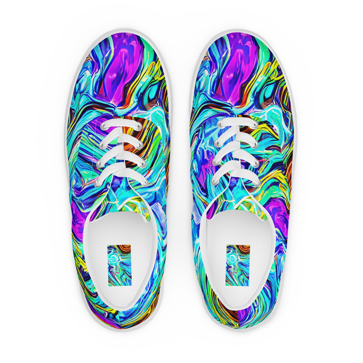 Women's Lace-Up Canvas Shoes - Mystic Iridescence