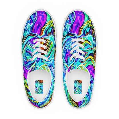 Women's Lace-Up Canvas Shoes - Mystic Iridescence