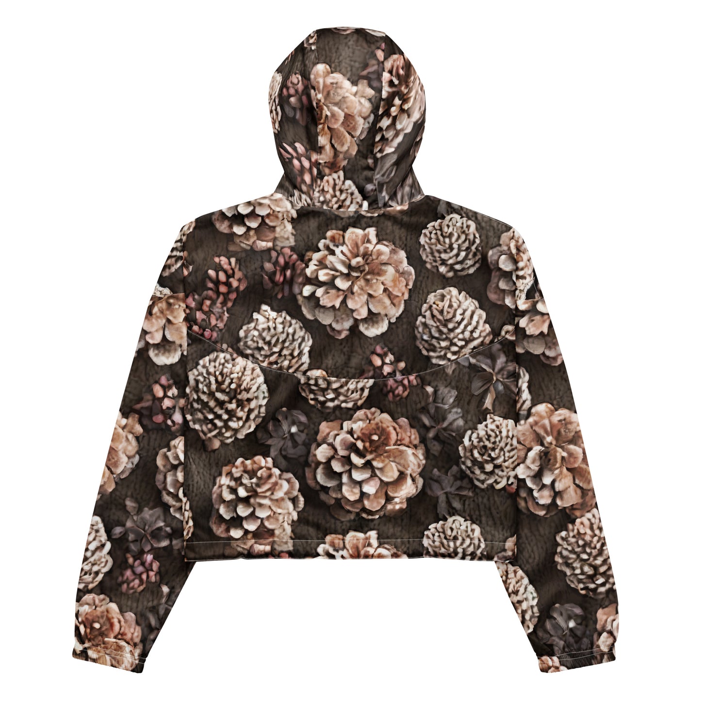 Women's Cropped Windbreaker - Pine Cone Reverie