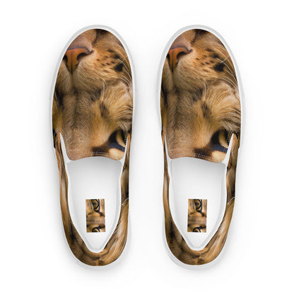 Men's Slip-On Canvas Shoes - Feline Whisper