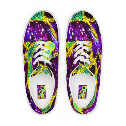Women's Lace-Up Canvas Shoes - Galactic Web