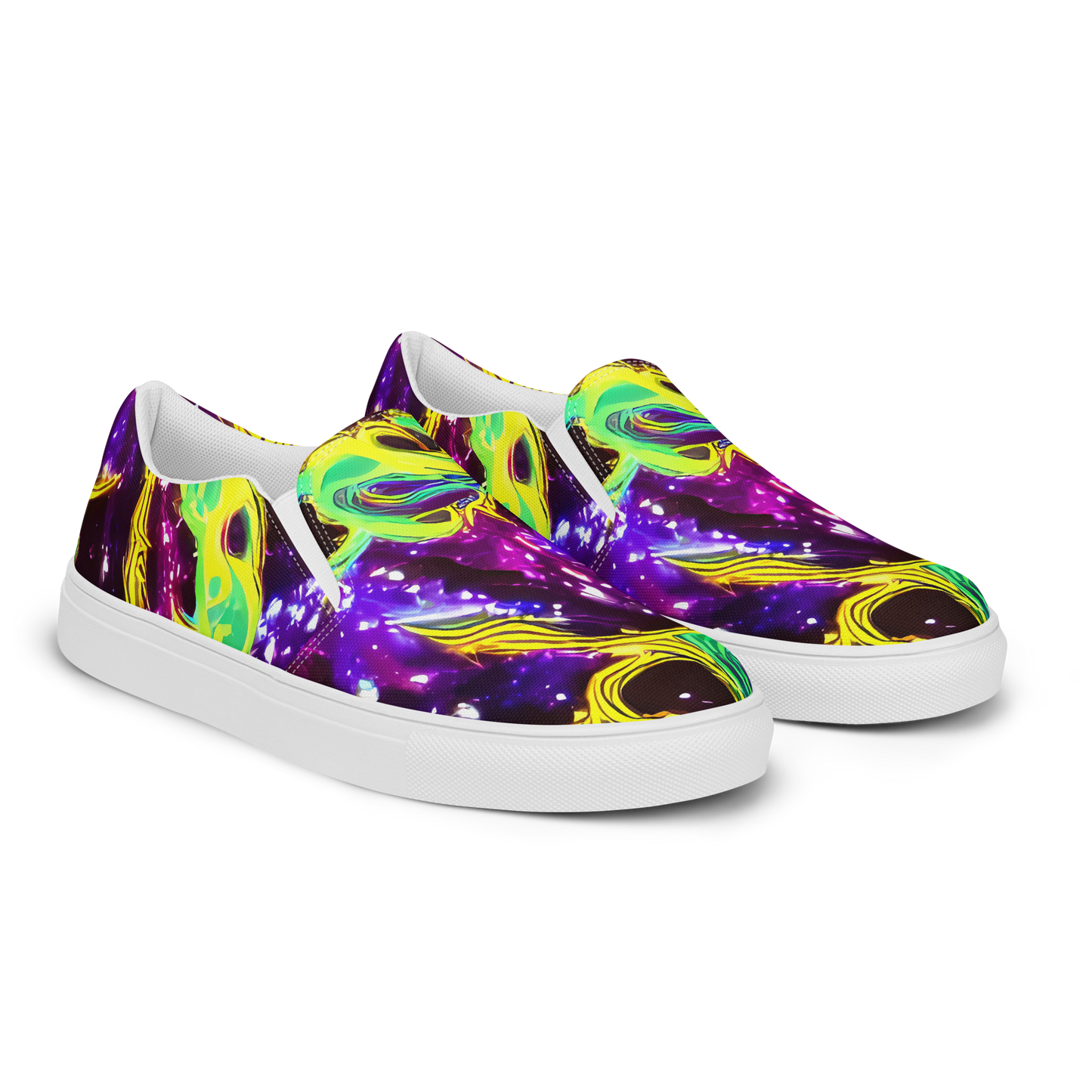 Men's Slip-On Canvas Shoes - Galactic Web