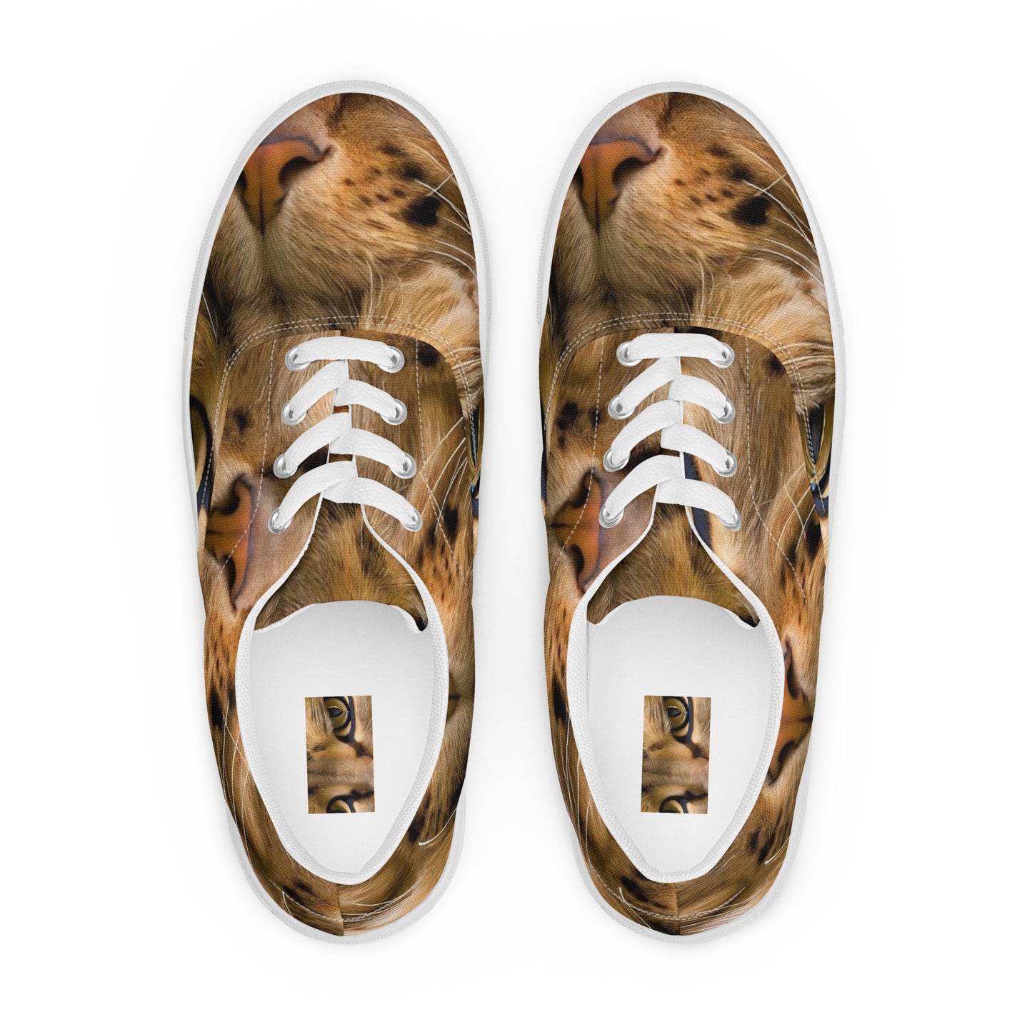 Women's Lace-Up Canvas Shoes - Feline Whisper
